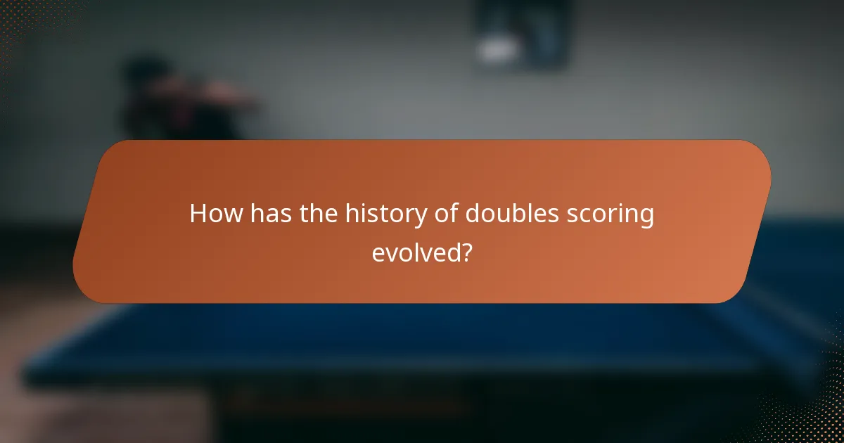 How has the history of doubles scoring evolved?