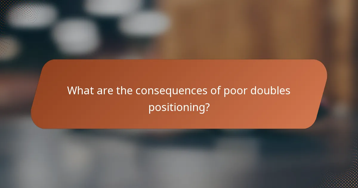 What are the consequences of poor doubles positioning?