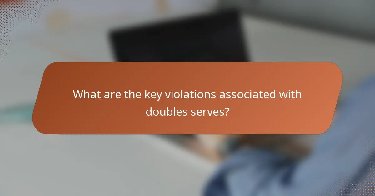 What are the key violations associated with doubles serves?