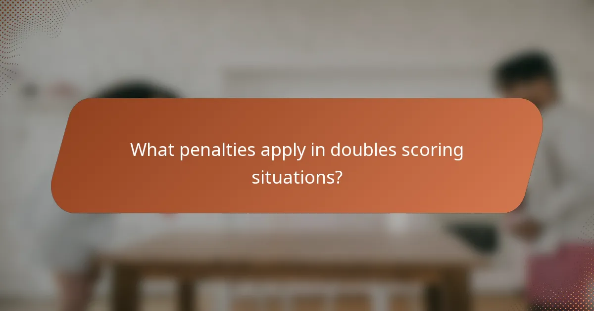 What penalties apply in doubles scoring situations?