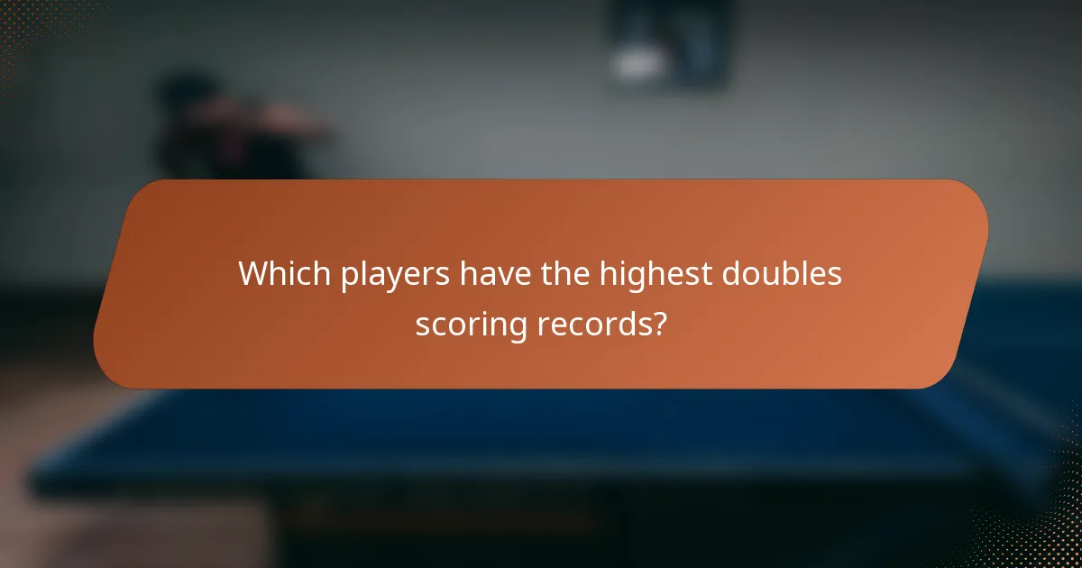 Which players have the highest doubles scoring records?